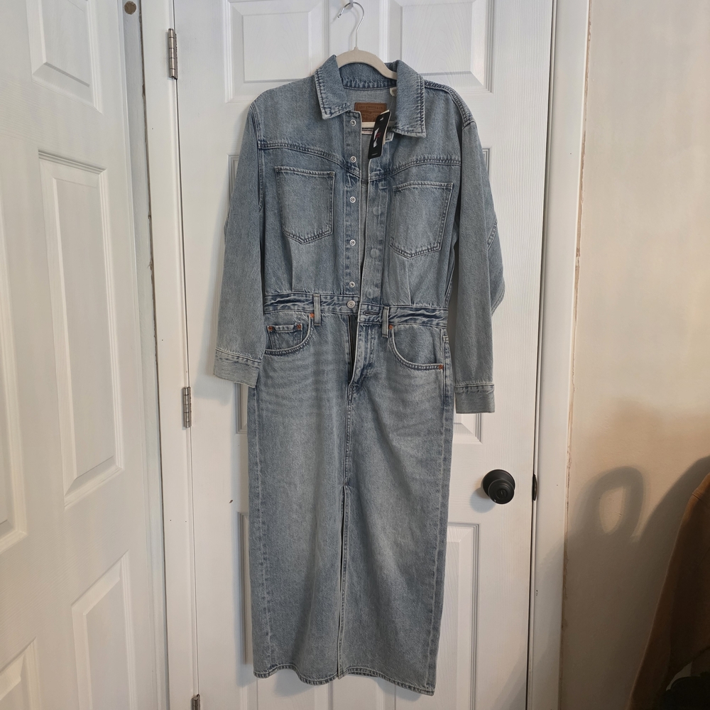 Levi's Light Blue Denim Maxi Dress